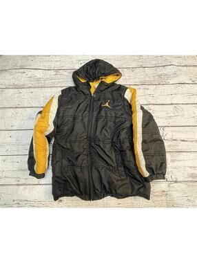 Y2K Jordan Puffer Yellow Black Vintage Size XL Youth